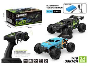 Coche RC de Alta Velocidad de 35 km/h, Escala 1:18, Juguetes de Control Remoto, Camiones Todoterreno con Control Remoto, Cable USB - Product Image 6