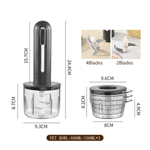Handy Stick Chopper Combo không dây có thể sạc lại đa năng lực bát Mini boby thực phẩm Chopper Bộ - Product Image 5