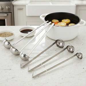 Stainless Steel Soup <b>Spoons</b> With Hooks Long Handles Ounce And Gram <b>Measuring</b> For Commercial And Household Use - Product Image 1