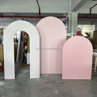 Ensemble d'arche en acrylique personnalisée pour la décoration de scène d'événement de mariage, papillon rose pâle, support de toile de fond en PVC pour fête