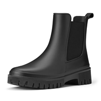 Bottes de pluie Chelsea YL-2617 noires imperméables en PVC antidérapantes pour femmes, vente en gros