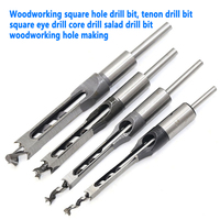 LAANCI Foret carré pour le travail du bois 6-20 mm, foret hélicoïdal HSS pour trous carrés, burin à mortaiser pour outils de menuiserie