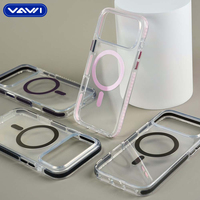 Étui rigide magnétique transparent VAWI B115 pour iPhone 13/14/15/16/17 Pro Max, antichoc, transparent, Capa De Celular