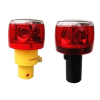 Feu de signalisation solaire à 6 LED avec modes clignotant/clignotant intensif/rotatif, en ABS/PC, IP66, pour routes urbaines et autoroutes