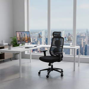 Nouvelle <span class=keywords><strong>chaise</strong></span> <span class=keywords><strong>de</strong></span> <span class=keywords><strong>bureau</strong></span> exécutive réglable en maille avec base en nylon, <span class=keywords><strong>design</strong></span> moderne, appui-tête, accoudoirs <span class=keywords><strong>et</strong></span> soutien lombaire pour <span class=keywords><strong>de</strong></span> longues heures <span class=keywords><strong>de</strong></span> travail - Product Image 2