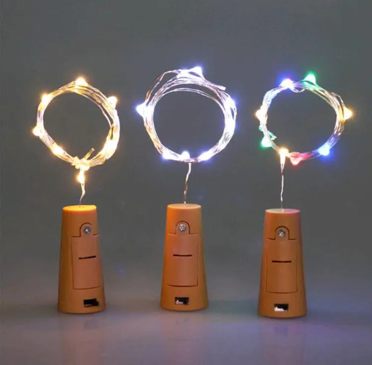 Outdoor Garland Lights 2M 20LED Wine Bottle Cork Shaped LED Copper Wire String