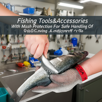 Gants de pêche en métal avec protection en maille durable pour une manipulation sûre des poissons d'eau douce lors du nettoyage et du filetage