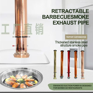 Conduit d'échappement métallique rétractable robuste de fabrication coréenne, directement de l'usine |   <span class=keywords><strong>Hotte</strong></span> en verre en option pour les restaurants commerciaux - Product Image 4