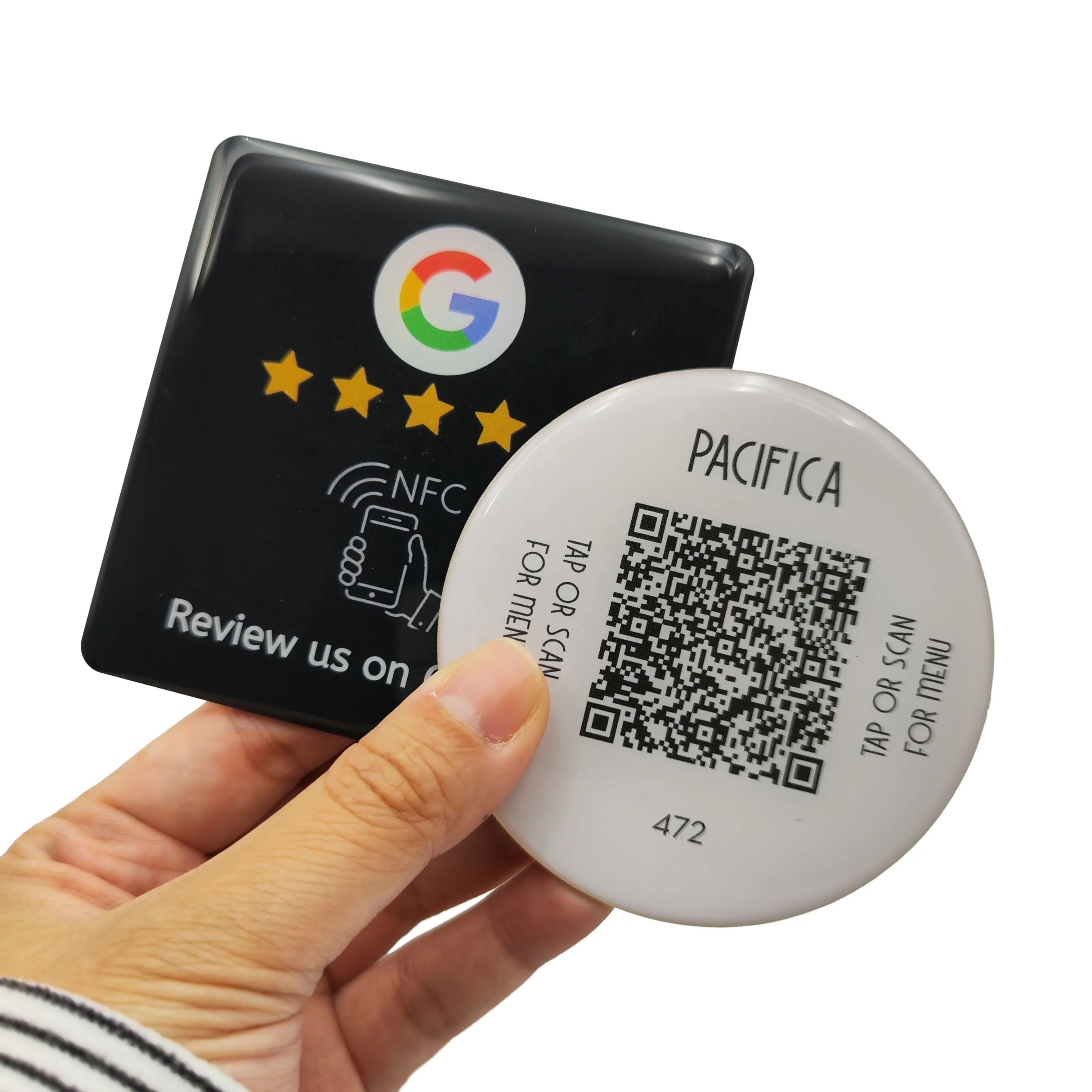 하이 퀄리티 구글 리뷰 에폭시 태그 NFC 스마트 카드 에폭시 태그 PVC 카드 칩 NTAG215 레스토랑 스토어