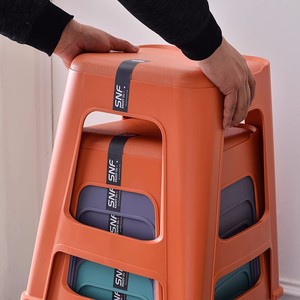 Thickened <b>Plastic</b> <b>Stool</b> 47cm Stackable Modern Scandinavian Design For Home Living Room Furniture - Product Image 2