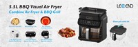 Four à convection halogène 12L avec friteuse à air intégrée et bol transparent, appareil de cuisson électrique de comptoir