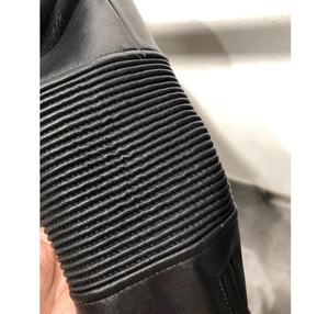 Chaqueta de cuero de imitación con cremallera diagonal para hombre, abrigos de solapa de invierno de piel de oveja, negro, blanco, marrón oscuro, botón - Product Image 4