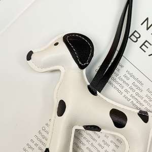 Classic Dalmatian Dog Leather Keychain Realistic Pet Design Bag Charm Durable Key Ring Gift <b>for</b> Pet Lovers - Product Image 3