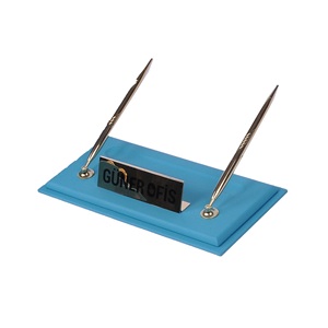 Ensemble de bureau en cuir turquoise avec porte-documents, organiseur de bureau et autres accessoires – Espace de travail élégant et bien organisé - Product Image 4