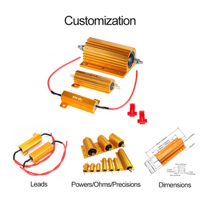 RX24 алюминиевый корпус резисторов мощности 10 Вт 25 Вт 50 Вт 100 Вт 200 Вт 300 Вт 500 Вт с алюминиевым корпусом - Product Image 4