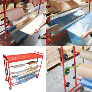 Carro de preparación de pintura para carrocerías de automóviles, de metal de alta resistencia, de lujo, con bandeja grande de 36 pulgadas y dispensador automático de papel y plástico - Product Image 4