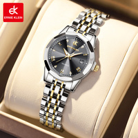 Montre de couple tendance, luxe, acier inoxydable, étanche, cadeau de la Saint-Valentin, montre-bracelet à quartz pour amoureux