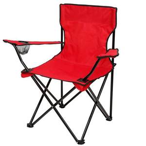 Chaise de camping pliante en tissu Oxford bleu avec cadre en acier au carbone et porte-gobelet pour pique-nique en plein air, pêche, croquis - Product Image 2