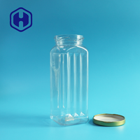 Emballage transparent pour friandises pour chiens, boîte carrée en aluminium avec couvercle anti-fuite, sans BPA, en plastique PET, pour les collations