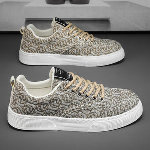 Baskets basses en toile à lacets pour hommes, tendance mode été 2025, semelle épaisse, doublure en maille, imprimées, sport décontracté, style niche, EVA - Product Image 6