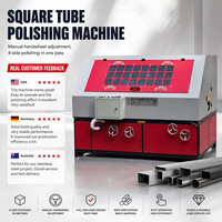 Nouvelle machine de polissage multi-stations pour tubes carrés, machine de finition et de ponçage pour tubes rectangulaires en acier inoxydable, moteur haute rigidité