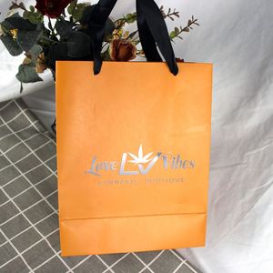New Red logo Print Packaging Christmas Candy Chocolate Gift Clothing Cosmeti Paper Bags With Carrying Handles - Product Image 3
