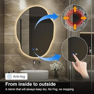 <span class=keywords><strong>Led</strong></span> thép không gỉ Vòng phòng tắm Vanity gương phía trước/Trở lại ánh sáng chống sương mù 3 màu Dimmable chiếu sáng cho Wedding Bar mitzvah - Product Image 6