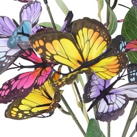 Fleurs artificielles en soie de haute qualité, faites à la main, en forme de papillon, avec tige, décoration d'intérieur, décoration de remise de diplôme, Nouvel An, Noël, plantes artificielles en gros