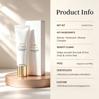 Crème Contour des Yeux Anti-Cernes et Anti-Poches au Rétinal Antioxydant 15ml, Qualité Coréenne Supérieure, Certifiée GMPC, Vente Directe Usine