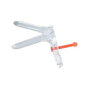 Spéculum vaginal à vis centrale jetable stérile en plastique médical de taille M avec crochet