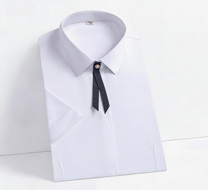 Vente en gros, promotion exceptionnelle, commande en gros, nouvelle arrivée, <span class=keywords><strong>chemisier</strong></span> à col montant en tissu de fibre de menthe à 45,5%, chemise à manches courtes pour femmes - Product Image 1