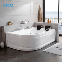 Baignoire d'angle en acrylique avec jets de massage aquatique