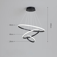 Plafonnier led circulaire fantaisie avec anneaux dorés, lampe de plafond, lustre d'éclairage, lampe suspendue ronde, 85 ~ 265V
