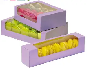 カスタムロゴ生分解性食品グレードクラフト紙箱蓋付き食品包装箱とクッキー用仕切り