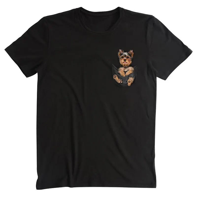 Camiseta de algodão 100% preta personalizada, camiseta feminina unissex de desenho animado