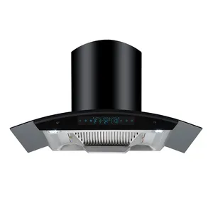 Hand gesture and body sense can be customized, and arc kitchen chimney exhaust range hood can be selected range hood