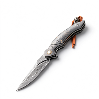 Couteau pliant en acier Damas VG10 haute dureté, lame de poche portable pour le camping en plein air