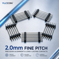 Connecteur mâle à une rangée de 6 broches, pas de 2,0 mm, boîtier noir pour carte PCB, faisceau de câbles JST PH OEM
