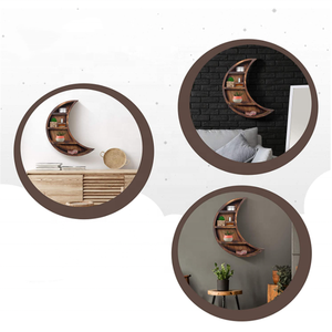 Treo tường treo lưu trữ trang trí gỗ tường mặt trăng Kệ kệ trang trí nội thất - Product Image 4