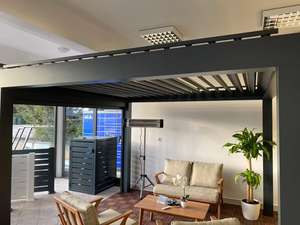 Pergola in Alluminio per Esterni, Padiglione per Terrazza 3x3 3x4 6x3, Bioclimatica Personalizzata con Persiane Impermeabili e LED - Product Image 3