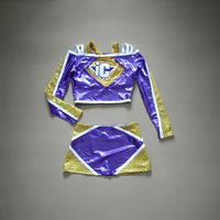 Nouvel uniforme de cheerleading pour adultes en spandex/polyester métallisé avec tissu Mystique 300g, service OEM, livraison rapide