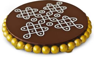 Alzata Decorativa Rotonda per Tavolino da Caffè con Bordo Dorato a Perline, Regalo Indiano, Diwali, Pooja - Vendita all'Ingrosso - Product Image 2