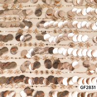 Tissu en dentelle de tulle avec paillettes et perles brillantes, or et argent luxueux, broderie en dentelle fine pour robes de haute couture