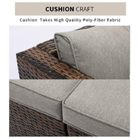 Ensemble de canapés sectionnels en osier et rotin imperméable pour l'extérieur Sofa de loisirs Cour avec coussins et table basse