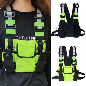 Functionele tactische borsttas voor heren, modieus <span class=keywords><strong>bullet</strong></span> hip hop <span class=keywords><strong>vest</strong></span>, streetwear tas, heuptas, unisex zwarte chest rig tas - Product Image 1