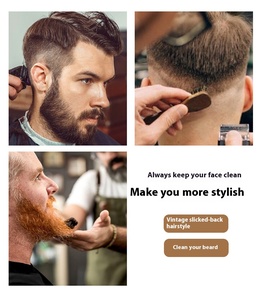 Peine para Barba de cerdas de jabalí de madera maciza, cepillo de pomada para peluquero, brochas de afeitar para barredora de pelo roto - Product Image 6
