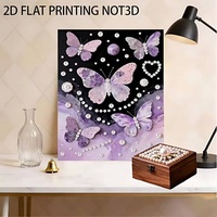 Décoration murale et de table moderne en toile écologique avec cadre, motif animal chat imprimé diamant et perle