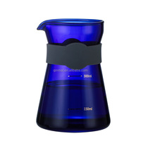 Ensemble de cafetière à filtre en verre transparent moderne, pour préparation manuelle du café, avec carafe en silicone