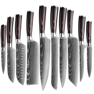 Ensemble <span class=keywords><strong>de</strong></span> 9 Couteaux <span class=keywords><strong>de</strong></span> Cuisine en Acier Inoxydable, <span class=keywords><strong>Manche</strong></span> en <span class=keywords><strong>Bois</strong></span> <span class=keywords><strong>de</strong></span> Pakka, <span class=keywords><strong>Couteau</strong></span> <span class=keywords><strong>de</strong></span> Chef Damas - Product Image 6