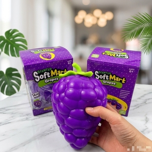<b>Large</b> Purple Grape Squishy Anti-Stress Stress Ball TPR Soft Squeeze Toy for Office <b>Desk</b> Calming and Parties - Product Image 6